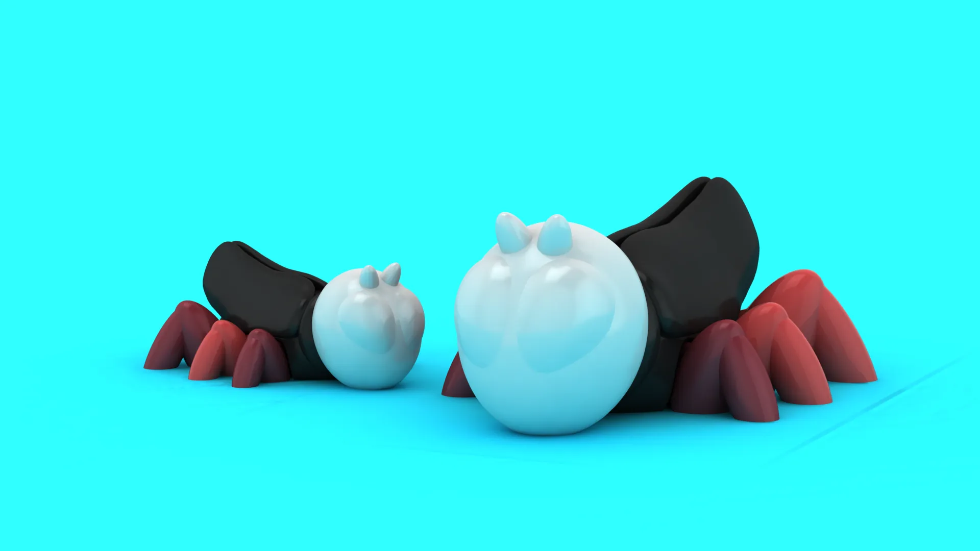 Cute Spider Toy Figures 3D Model .c4d .max .obj .3ds .fbx .stl .blend 
