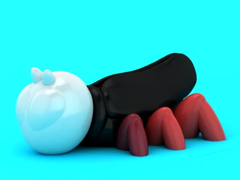 Cute Spider Toy Figures 3D Model