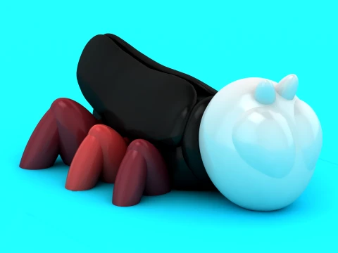 Cute Spider Toy Figures 3D Model