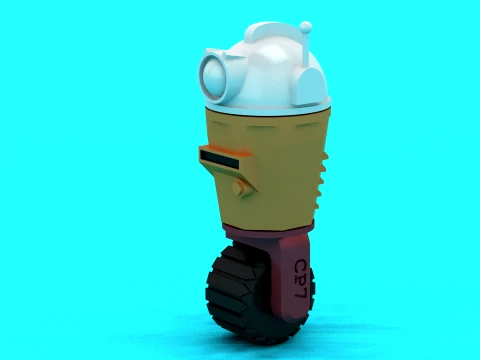 Blocky Fox Toy Figures 3D Model