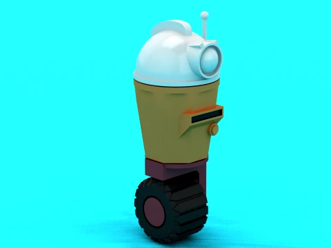 Blocky Fox Toy Figures 3D Model