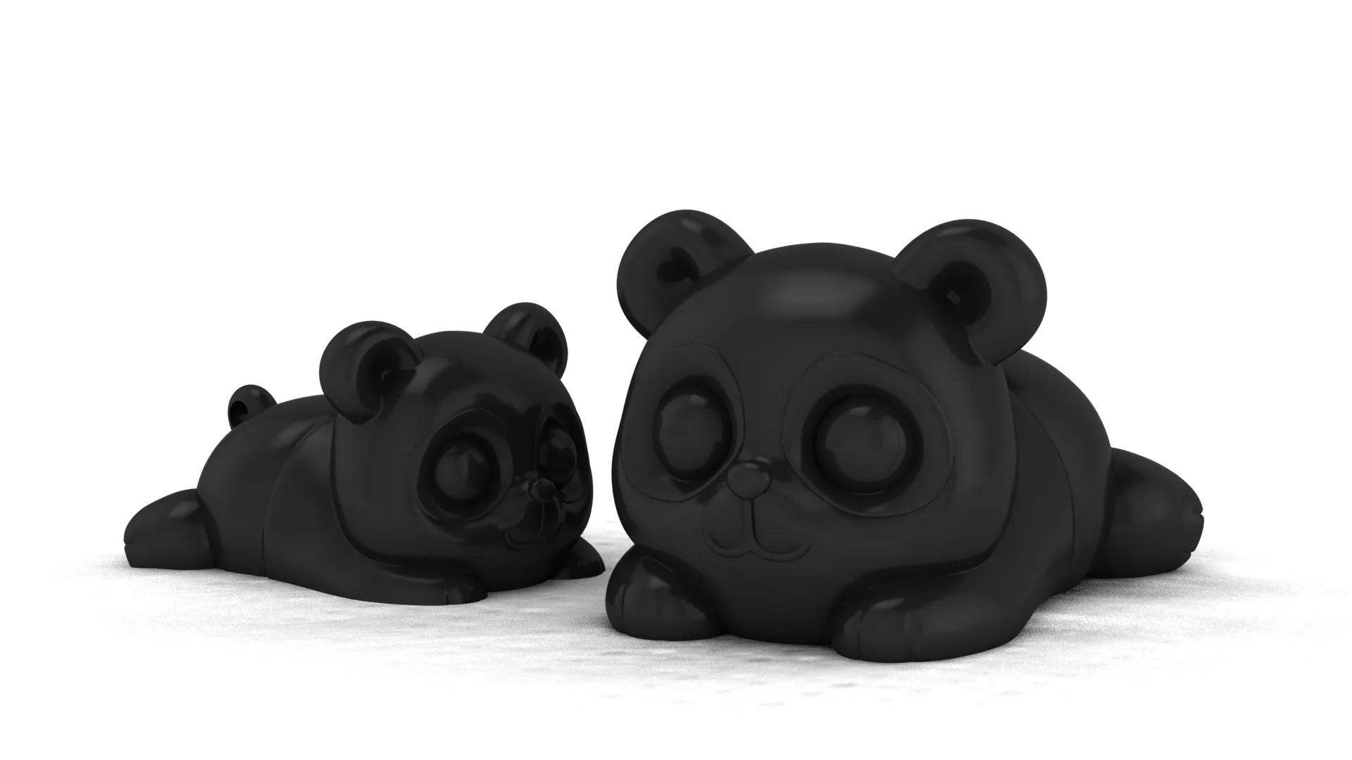 Cute Panda Toy Figures 3D Model .c4d .max .obj .3ds .fbx .stl .blend 