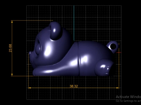 Cute Panda Toy Figures 3D Model