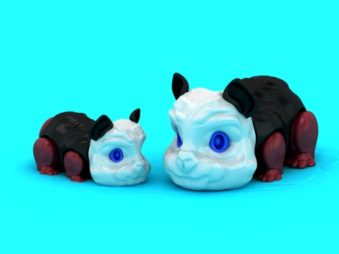 Cute Guinea Pig Toy Figures 3D Model