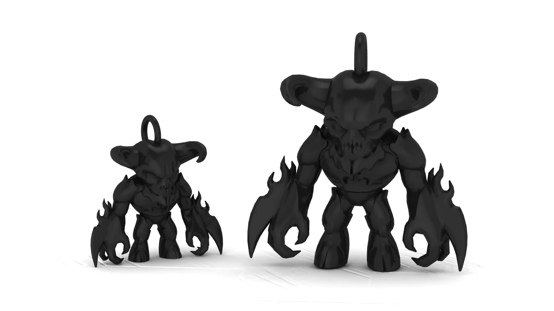Demon Monster Toy Figures 3D Model .c4d .max .obj .3ds .fbx .stl .blend 