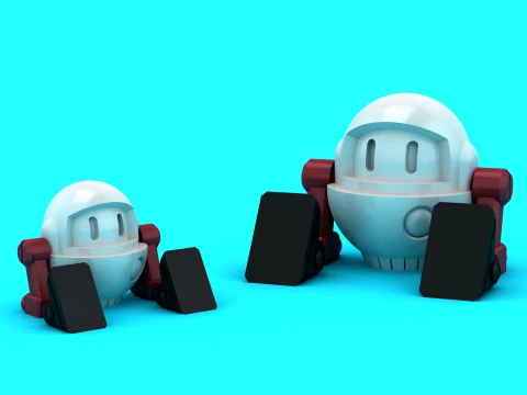 Cute Robot Toy Figures 3D Model