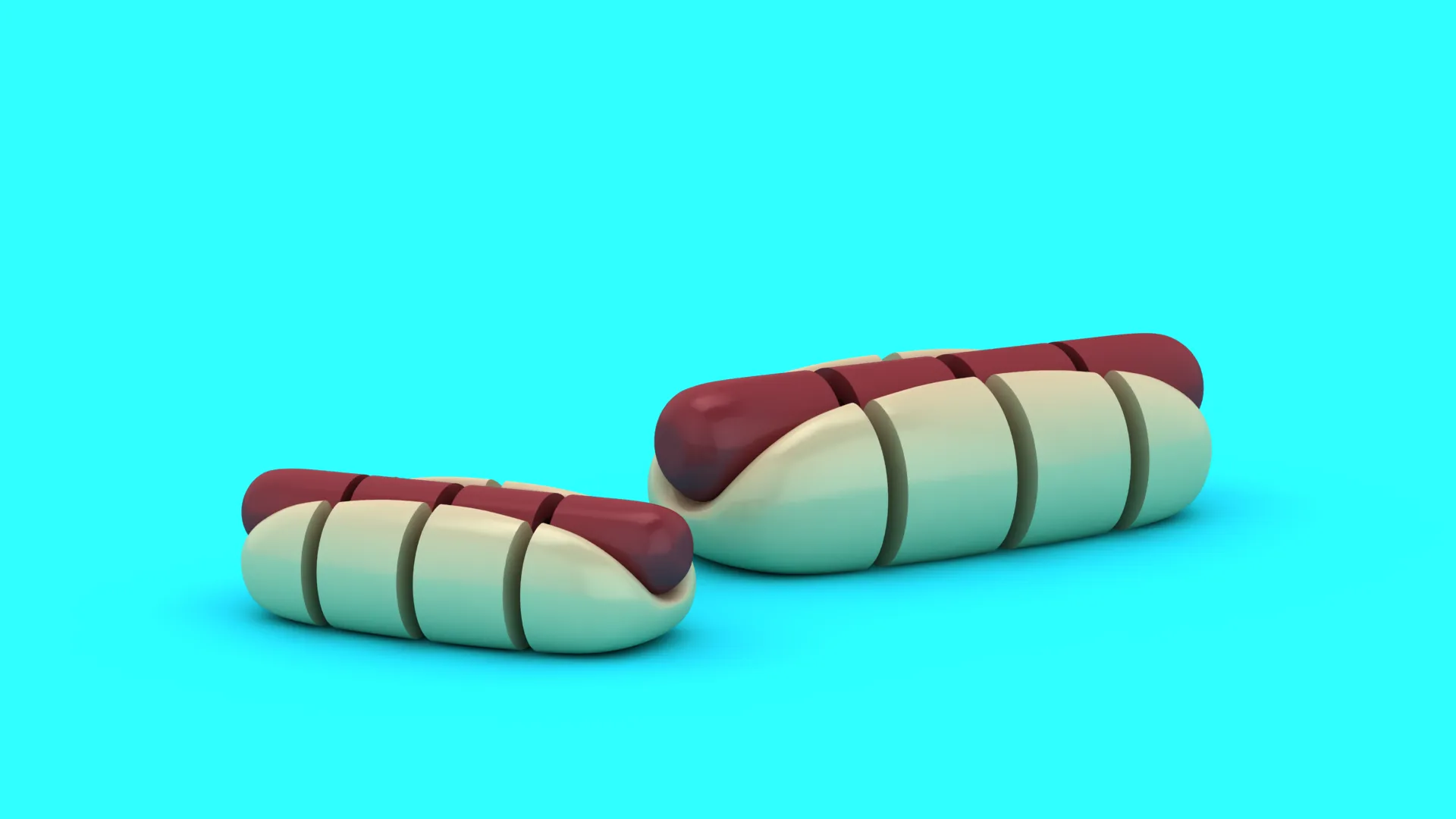 Hot Dog Toy Figures 3D Model .c4d .max .obj .3ds .fbx .stl .blend 