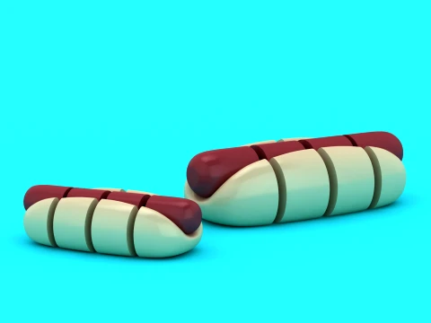 Hot Dog Toy Figures 3D Model
