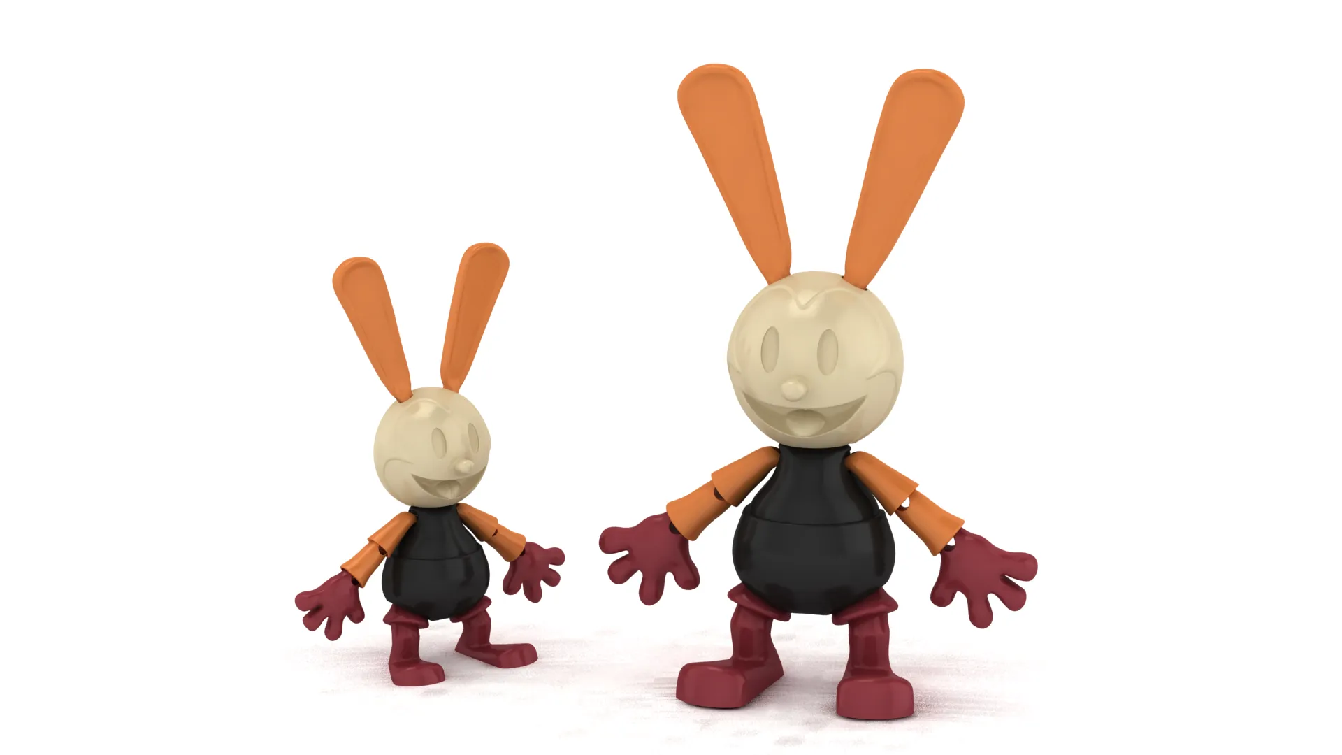 Smiling Bunny Toy Figures 3D Model .c4d .max .obj .3ds .fbx .stl .blend 