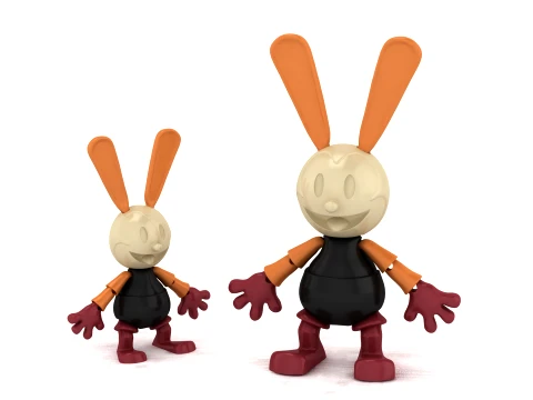 Smiling Bunny Toy Figures 3D Model