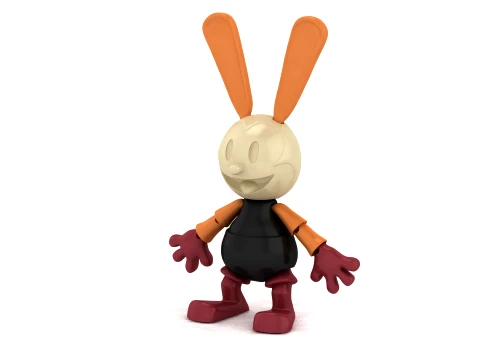 Smiling Bunny Toy Figures 3D Model