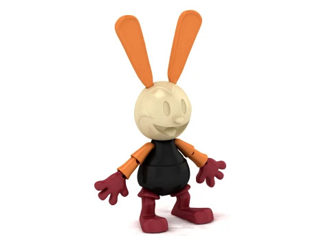 Smiling Bunny Toy Figures 3D Model