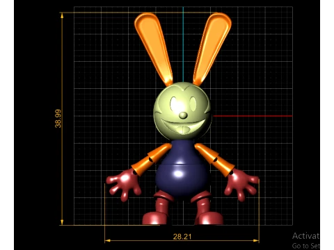 Smiling Bunny Toy Figures 3D Model