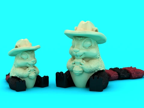 Figuras de juguete de ardilla vaquera Modelo 3D