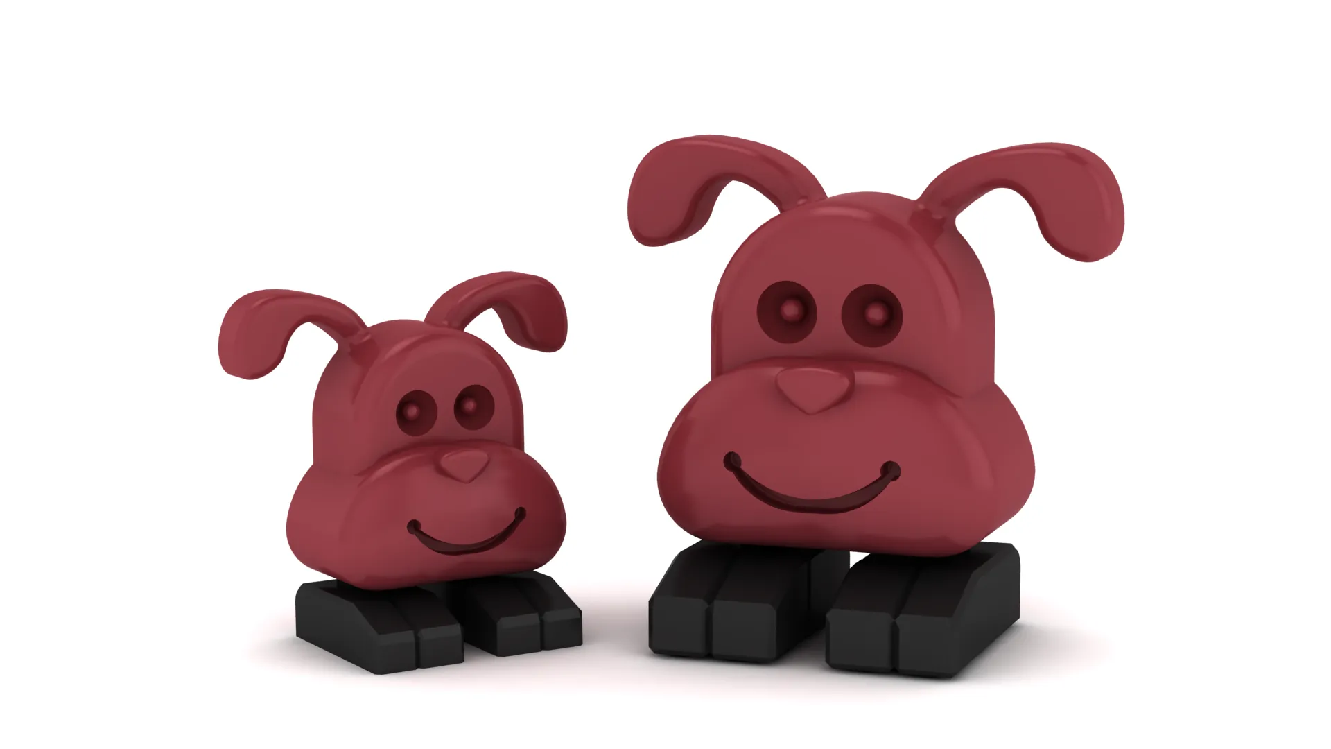 Smiling Dog Toy Figures 3D Model .c4d .max .obj .3ds .fbx .stl .blend 