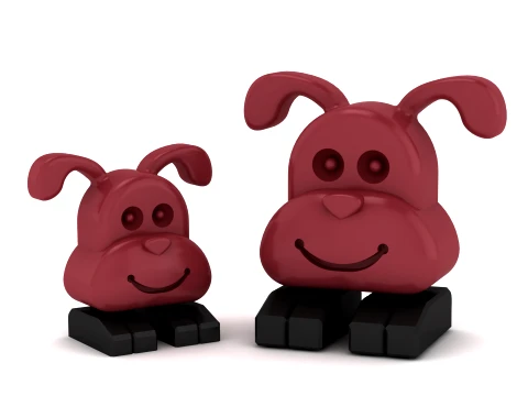Smiling Dog Toy Figures 3D Model