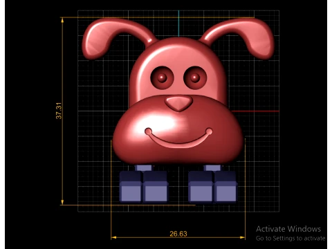 Smiling Dog Toy Figures 3D Model