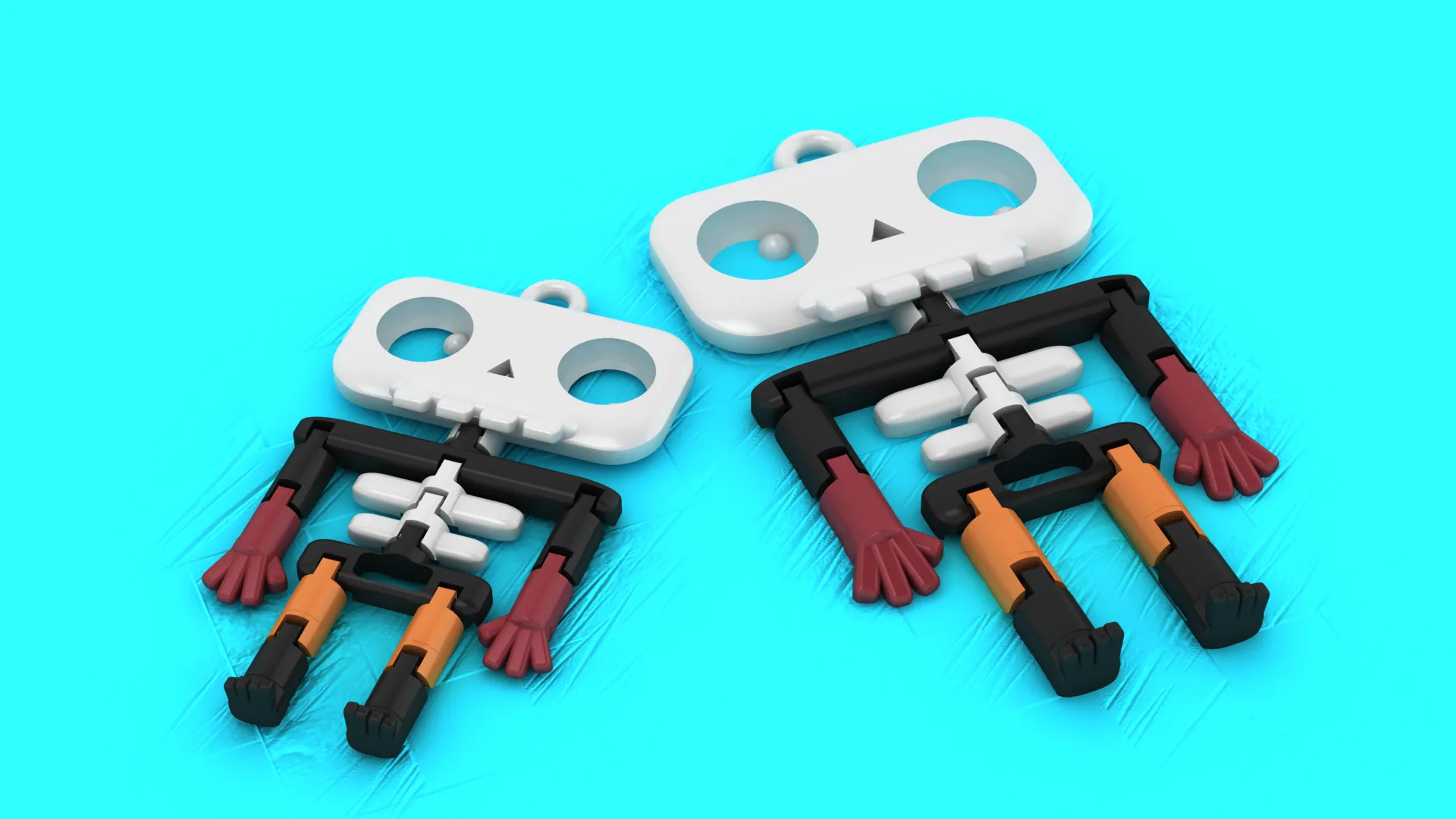 Skeleton Robot Toy Figures 3D Model .c4d .max .obj .3ds .fbx .stl .blend 