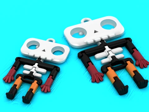 Skeleton Robot Toy Figures 3D Model