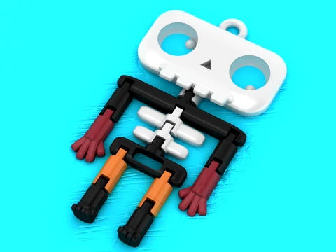 Skeleton Robot Toy Figures 3D Model