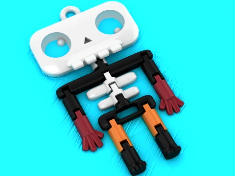 Skeleton Robot Toy Figures 3D Model
