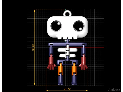 Skeleton Robot Toy Figures 3D Model