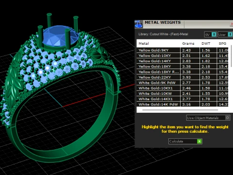 Anel de ouro Halo de safira floral Modelo 3D