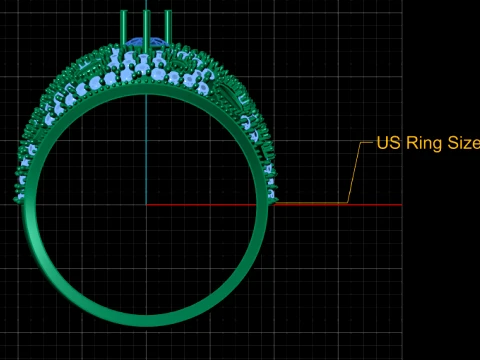 Pear Emerald Diamond Gold Ring 3D Model