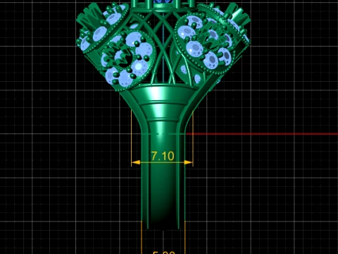 Royal Sapphire Floral Lattice Gold Ring 3D Model