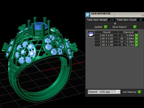 Royal Sapphire Floral Lattice Gold Ring 3D Model