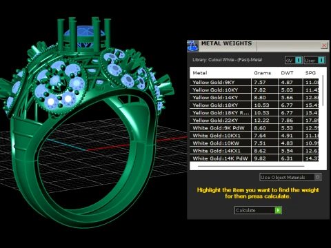 Royal Sapphire Floral Lattice Gold Ring 3D Model