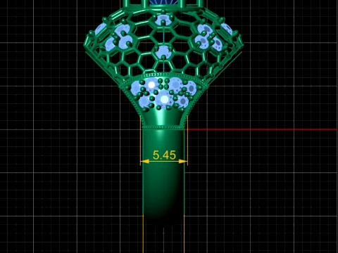 Ruby Honeycomb Dome Gold Ring 3D Model