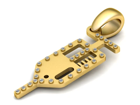 Luxe diamanten microchip hanger 3D STL-model 3D printmodel
