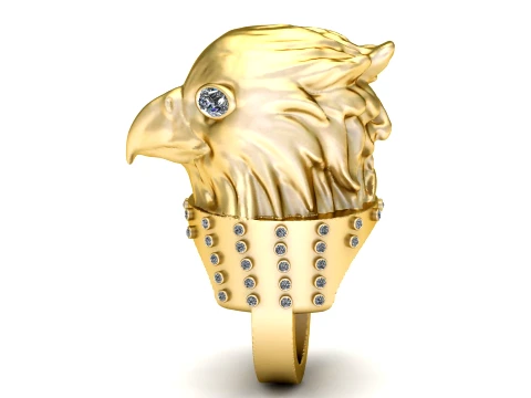 Luxury Eagle Head Ring 3D STL Model 3D Print Model