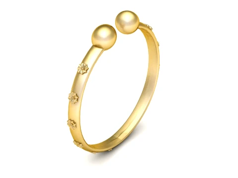 Luxe bloemen open manchetring 3D STL-model 3D printmodel