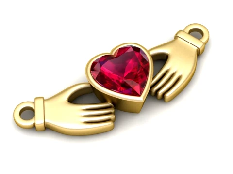 Luxe Claddagh Heart Connector 3D STL-modus 3D printmodel