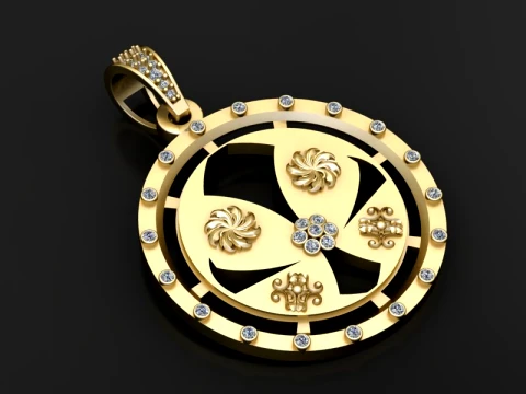Luxe bloemen Mandala hanger 3D STL-model 3D printmodel