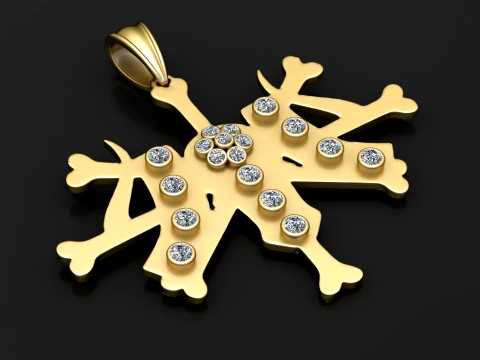 Luxury Snowflake Diamond Pendant 3D Print Model