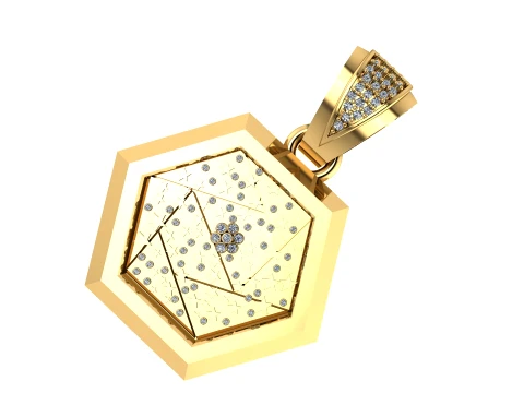 Royal Constellation Gold Pendant 3D Model