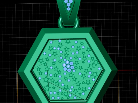 Royal Constellation Gold Pendant 3D Model
