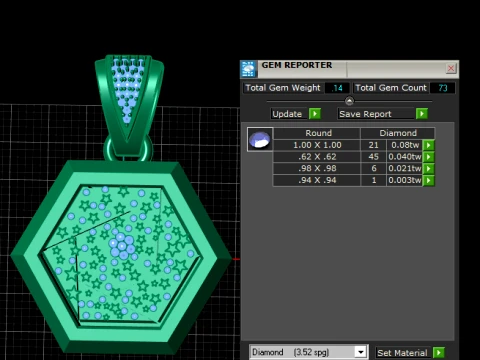 Royal Constellation Gold Pendant 3D Model