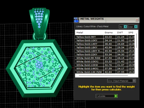 Royal Constellation Gold Pendant 3D Model