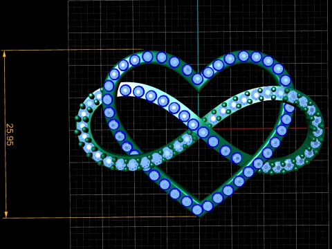 Royal Infinity Heart Gold Pendant 3D Model