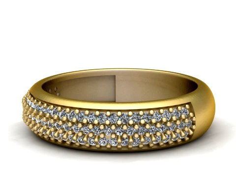 Luxury Multi-Row Diamond Pav Ring 3D Print Model