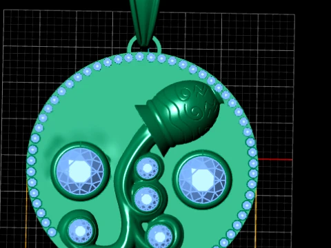 Royal Aquarius Gold Pendant 3D Model