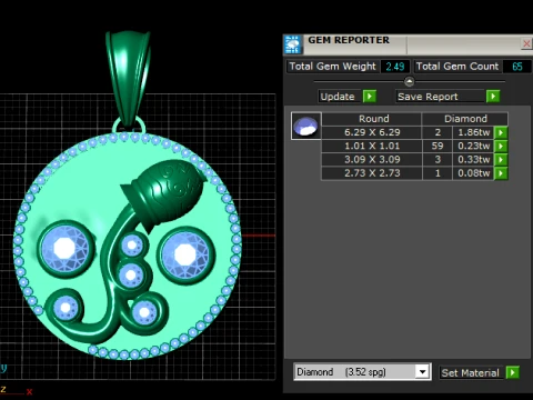 Royal Aquarius Gold Pendant 3D Model