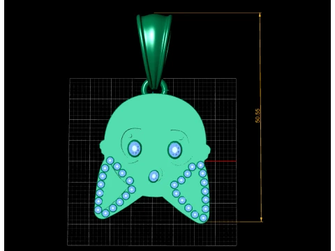 Pingente de controlador de jogo Royal Ruby Modelo 3D