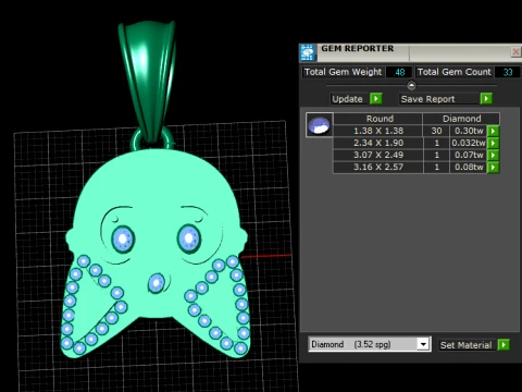 Pingente de controlador de jogo Royal Ruby Modelo 3D