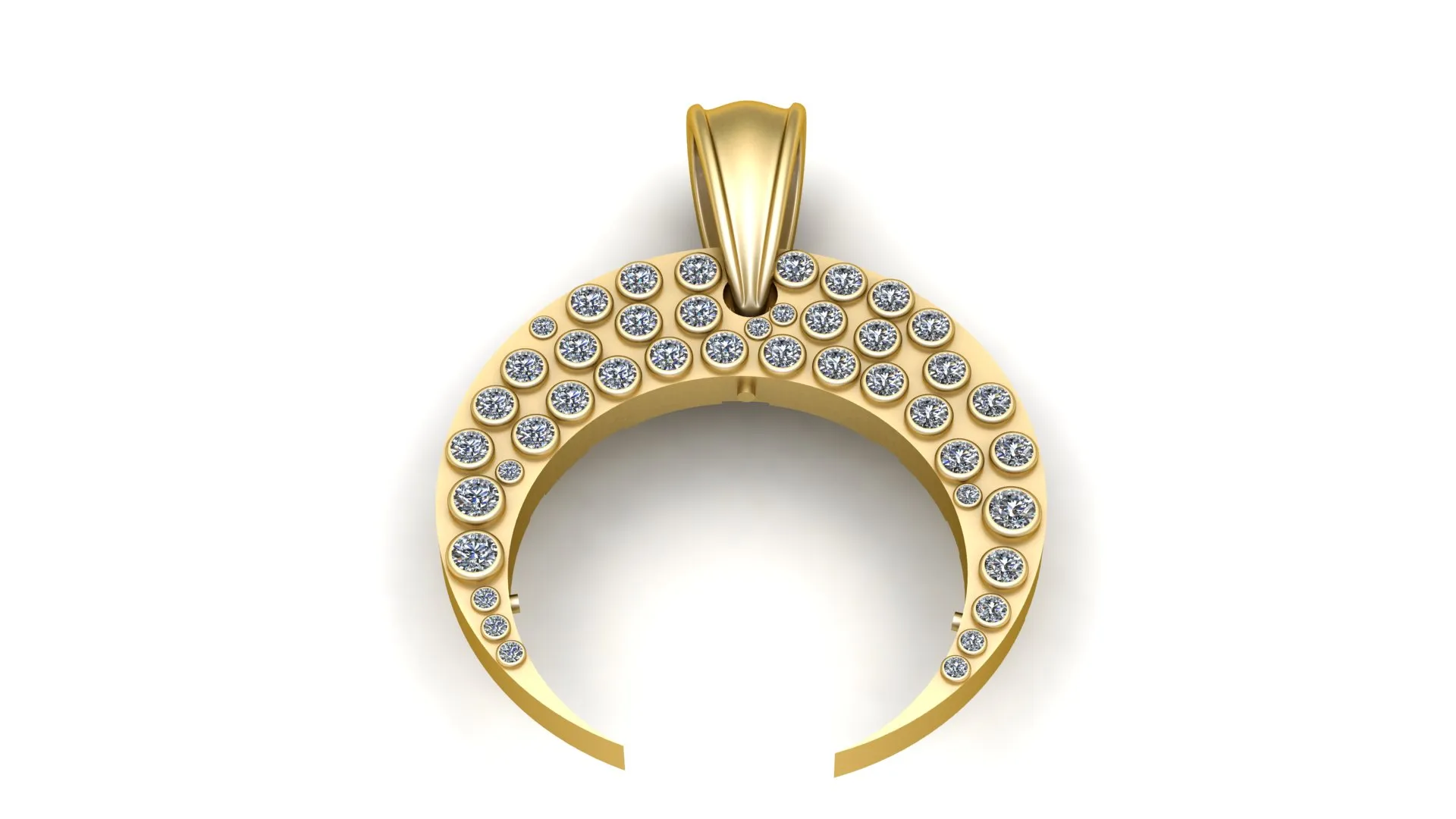 Royal Diamond Horseshoe Pendant 3D Model .c4d .max .obj .3ds .fbx .stl .blend 