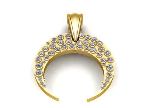 Royal Diamond Horseshoe Pendant 3D Model
